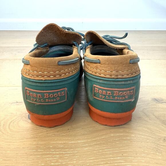 Bean Boots L.L. Bean Green/brown Waterproof Duck Shoes Women Sz 9 - Picture 3 of 8